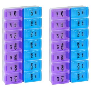 กล่องยาแบบพกพา 14 ช่อง คุณภาพสูง แบ่งช่องสำหรับเช้าและเย็น พร้อมฝาเปิดง่าย - Product Image 4