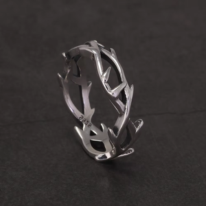 Anillos de pareja de espinas góticas de <span class=keywords><strong>Plata</strong></span> de Ley 925 para mujeres y hombres, <span class=keywords><strong>anillo</strong></span> de dedo Punk Retro Cool Spiky, joyería ajustable de Hip-hop Y2k - Product Image 3