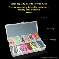 Nouvelle boîte à leurres étanche en plastique Lmaide de Chine, 5 compartiments, plateau pour leurres souples, étui transparent pour accessoires, boîte pour hameçons à tête plombée