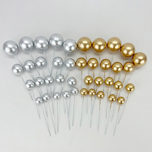 Paquete de 20 Piezas, 5 Tamaños, Bolas Decorativas de Espuma para Pasteles, con Palillos, para Cumpleaños y Bodas, Adornos No Comestibles para Pasteles - Product Image 1