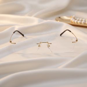 最新の高品質カスタムメイド光学眼鏡レトロアイウェアフレームユニセックス眼鏡リムレス光学眼鏡フレーム - Product Image 6