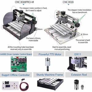 3018 <b>Pro</b> 2-in-1 Router Engrave Machine New Condition Wood Milling & Cutting Engraving for Wood Metal Acrylic MDF Etc. <b>Mini</b> Route - Product Image 1