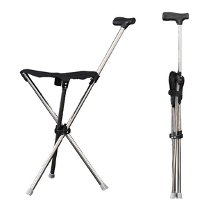 Banc de rééducation portable en alliage d'aluminium vendu directement en usine pour personnes âgées, tabouret à poteau antidérapant, siège pliable, chaise, canne - Product Image 6