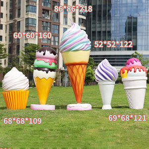 Escultura de Resina Gigante Personalizada de Fibra de Vidrio con Forma de Cono de Helado y Cupcake para Centro Comercial, Tienda o <span class=keywords><strong>Calle</strong></span> - Product Image 4