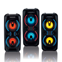 Enceinte Bluetooth portable à roulettes avec deux haut-parleurs de 10 pouces, enceinte de fête en plein air avec lumière LED, vente chaude