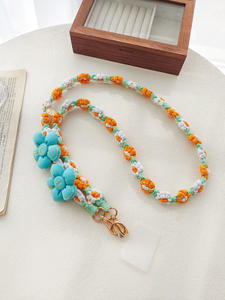 Mode <span class=keywords><strong>téléphone</strong></span> portable lanière <span class=keywords><strong>bandoulière</strong></span> corde Anti-perte chaîne <span class=keywords><strong>bandoulière</strong></span> tissé à la main marguerite fleur tournesol <span class=keywords><strong>collier</strong></span> <span class=keywords><strong>bijoux</strong></span> - Product Image 3