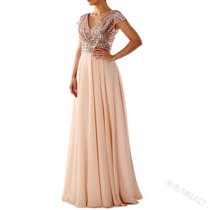 Vestidos <span class=keywords><strong>de</strong></span> <span class=keywords><strong>dama</strong></span> <span class=keywords><strong>de</strong></span> <span class=keywords><strong>honor</strong></span> para boda, traje largo con cuello en V, lentejuelas, gasa, patchwork, novedad <span class=keywords><strong>de</strong></span> 2023, venta al por mayor - Product Image 1