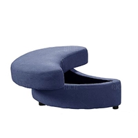 Fauteuil lounge rond de style américain moderne avec ottoman de rangement pour la maison, l'appartement, le salon, la salle de lecture, la chambre, l'hôtel, l'auberge