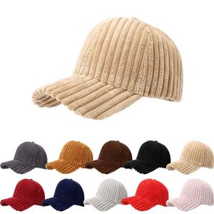 Customised Warm 6-Panel Corduroy Baseball <b>Cap</b> Heat-Transfer Printed Unisex 100% Cotton Metal Buckle Autumn <b>Winter</b> Adjustable - Product Image 1