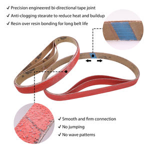 Cinturón de lijado de cerámica roja de 1x30 pulgadas de alta calidad, tela de poliéster 100%, 15 Uds., cinturón de lijado de grano 36-120 para moler acero - Product Image 4