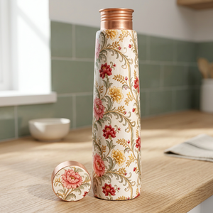 กระติกน้ำร้อนลายดอกไม้พร้อมฝาปิด ขวดน้ำพกพาสำหรับเดินทาง - Product Image 4