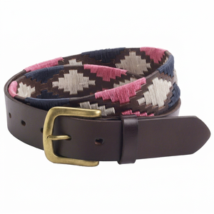 Ceinture Polo en Cuir Véritable avec Logo Personnalisé, Faite à la Main en Cuir de Vachette, Style Gaucho, Ceinture Cousue, Vente en Gros, Boucle à Ardillon, OEM, Sacs et Étuis LPB-0066 - Product Image 1