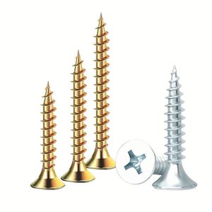 Tornillos autorroscantes para paneles de yeso con cabeza de trompeta, zincados en azul y blanco - Product Image 1