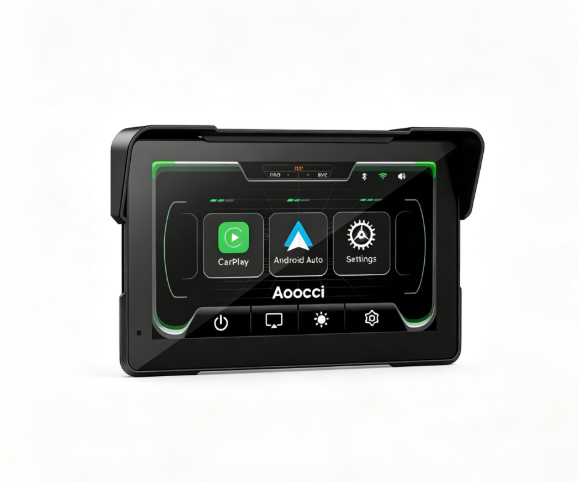 AOOCCI C7 7" Motorcycle GPS Navigator Wireless CarPlay Android Auto Large Screen Backup Camera 700 Nit Waterproof Worldwide Map