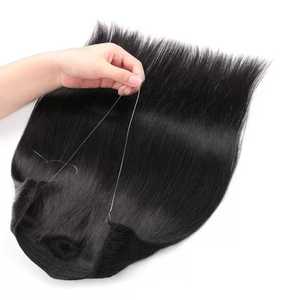 Extensiones de Cabello Halo, Cabello Humano Virgen Remy, Extensiones de Cabello Halo Negras Invisibles, Negro Natural, Cómodas para Uso Diario - Product Image 6