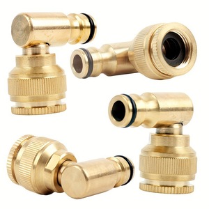 Brass Garden Hose Elbow <b>Connector</b> 25mm Threaded <b>Quick</b> Connect For Tap With Rotating Joint - Product Image 2