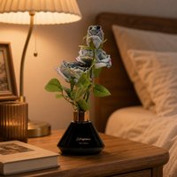 Diffuseur de parfum en verre sans alcool, artisanal, avec fleurs séchées et rotin, style européen de luxe, pour la maison, la chambre et le salon