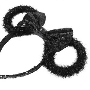 COMMANDE D'USINE H.E.R. Accessoires Licenciés Minnie Mouse : Nœud en paillettes et guirlandes, ajustable, taille universelle, accessoire de coiffure scintillant pour déguisement - Product Image 1