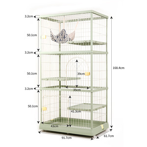 Nouvelle vente chaude de maisons pour animaux de compagnie en acier inoxydable de haute qualité couleur vive trois couches grande maison pour animaux de compagnie <span class=keywords><strong>Cage</strong></span> intérieure pour chat - Product Image 5
