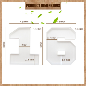 White Paper Number <b>Box</b> 16 Decorative Display Case Letter Shape Packaging <b>Box</b> for Gift and <b>Party</b> Decor - Product Image 2