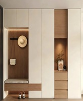 Meuble de rangement pour chaussures en placage de bois blanc, armoire d'entrée, armoire de salon, meuble de rangement pour le salon