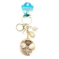 Vente en gros usine : Porte-clés en coquillage naturel, breloque de sac coquillage et étoile de mer, pendentif souvenir de plage pour cadeau de voyage et décoration quotidienne