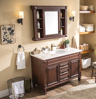 Meuble de salle de bain sur pied, style américain, avec lavabo, personnalisable