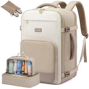 LOVEVOOK Mochila <span class=keywords><strong>de</strong></span> viaje para computadora portátil <span class=keywords><strong>de</strong></span> 17 "a la moda con 3 cubos <span class=keywords><strong>de</strong></span> embalaje Mochila impermeable aprobada por vuelo grande Weekender Daypack - Product Image 1