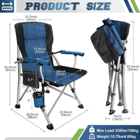 Chaise de plage pliable légère et portable en métal avec tissu Oxford pour activités de plein air - Idéale pour le parc, la randonnée, les repas, la pêche, le camping