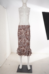Women's Leopard Print Mermaid <b>Skirt</b> High Waist <b>Ruffle</b> <b>Hem</b> Slim Fit Midi <b>Skirt</b> Sexy Bodycon Casual Party Streetwear Fashion - Product Image 6