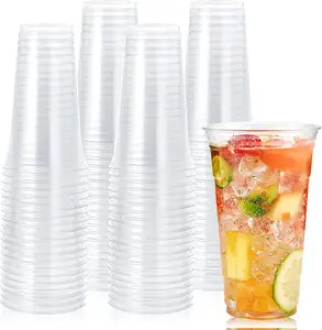 Factory Wholesale Milkshakes Clear Cup Juice Plastic Cafe 10oz Milktea Cup Smoothie Cups Disposable