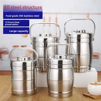 Boîte à lunch isotherme à triple compartiment en acier inoxydable 304 de grande capacité pour étudiants