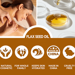 Olio di Semi di Lino 100% Puro Naturale Non Raffinato Pressato a Freddo per Cura della Pelle Massaggi e Capelli - Product Image 2