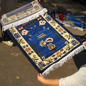 Alfombra de oración para mezquita Mihrab, tejida a máquina, antideslizante, de poliéster, para uso islámico en el hogar, Sejadah Masjid - Product Image 1
