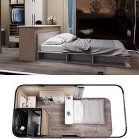 Maison capsule préfabriquée en acier écologique Carter avec chambre, salle de bain et salon pour usage commercial