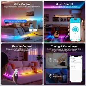 <span class=keywords><strong>Kit</strong></span> de bande lumineuse <span class=keywords><strong>LED</strong></span> COB RGBCCT adressable intelligente 5m 10m 15m, contrôle par application WiFi, <span class=keywords><strong>ruban</strong></span> lumineux flexible pour la décoration de la pièce - Product Image 5