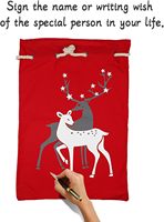 Sac de Père Noël de Noël Grand sac cadeau de Noël personnalisé réutilisable avec cordon de serrage