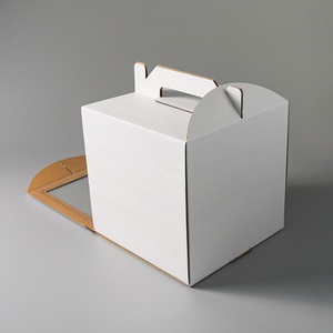 Sunshine Custom New Plain White 12*14 Inch Birthday Wedding Cake <b>Box</b> Portable with High Transparent Window - Product Image 5