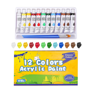 ชุดสีอะครีลิคสุดคลาสสิกขนาด12มล. 36สีพร้อมผ้าใบและกระดาษสำหรับภาพวาดงานอดิเรก - Product Image 1