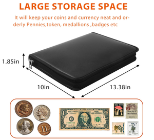 Reliure professionnelle pour <span class=keywords><strong>collection</strong></span> de pièces de <span class=keywords><strong>monnaie</strong></span> à 9 trous en PU, album de <span class=keywords><strong>collection</strong></span> de pièces de <span class=keywords><strong>monnaie</strong></span>, pochettes en PVC, couverture durable - Product Image 2