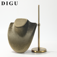 Support de présentation en velours pour collier et pendentif haut de gamme DIGU, avec support métallique détachable et réglable en hauteur