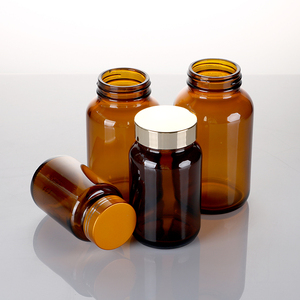 Customized Brown Glass Capsule Bottle Transparent Glass Pharmaceutical <b>Packaging</b> For Health Products With Screw Cap - Product Image 1