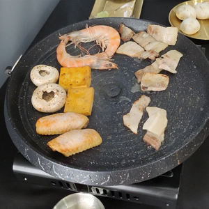 Korean Round Non-stick Barbecue <strong>Gas</strong> Grill Plate Portable Aluminum Barbecue <strong>Gas</strong> Stoves BBQ Grill Pan - Product Image 4