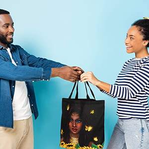 DICHOS להתאמה אישית תיק בד מודפס תיק אופנה מזדמן עבור בנות אפריקאיות שקיות קניות - Product Image 3