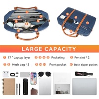 Maletín de Negocios para Viajes de Trabajo, Resistente al Agua, de 17.3 Pulgadas, para Computadora Portátil, Bolso de Mano, Maletín Premium para Laptop