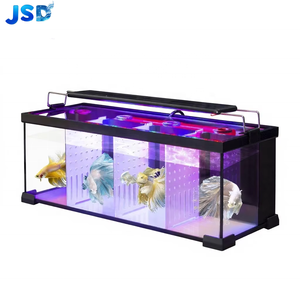 JSD 4-Fach Betta-Fischbecken aus Glas mit Rückfilter und LED-Beleuchtung – Desktop-<span class=keywords><strong>Aquarium</strong></span> für Kampffische - Product Image 1