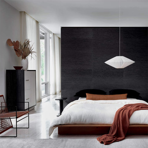 Economy Solid Wooden Double <strong>Bed</strong> Platform <strong>Frame</strong> Simple Modern <strong>Japanese</strong> Design with Free Headboard for Villas - Product Image 5