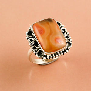 แหวนเงินสเตอร์ลิง925ออกแบบเป็นเอกลักษณ์ของผู้หญิงเครื่องประดับแฟชั่นทำมือด้วยพลอยธรรมชาติ925เครื่องประดับเงิน - Product Image 5