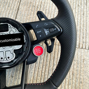 Volant en cuir perforé à fond plat, vente en gros d'usine, pour VW <span class=keywords><strong>Golf</strong></span> 8 MK8 GTI R B6 B7 B8 MK6 MK7 Tayron <span class=keywords><strong>TRoc</strong></span> Passat Polo - Product Image 5