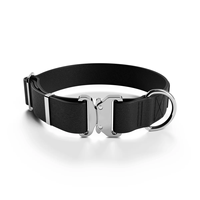 Collier pour chien en PVC robuste avec boucle en métal, anneau en D, zone plate pour fixation de laisse, accessoire pour animaux de compagnie pratique et élégant